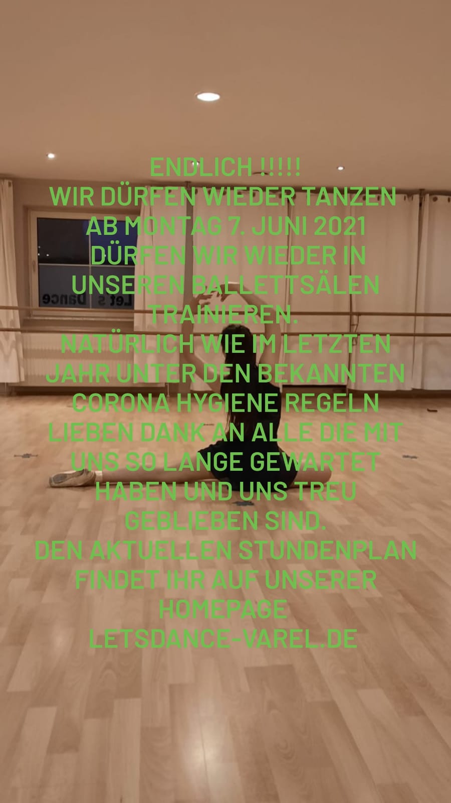 Ankündigung Tanzen nach Corona