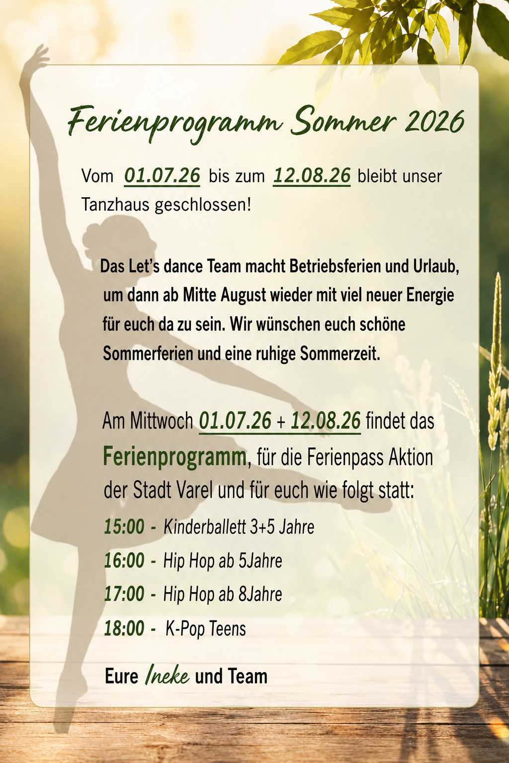 Sommer 2026 Sommer 2026
